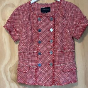 BCBS Max Azria coral tweed wool blazer jacket S/M